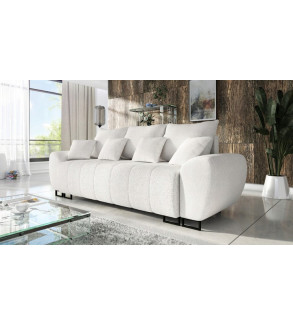 KRUDOX Ragnar 3+2 Schlafsofa-Set Weiß mit Pouffe (C1)