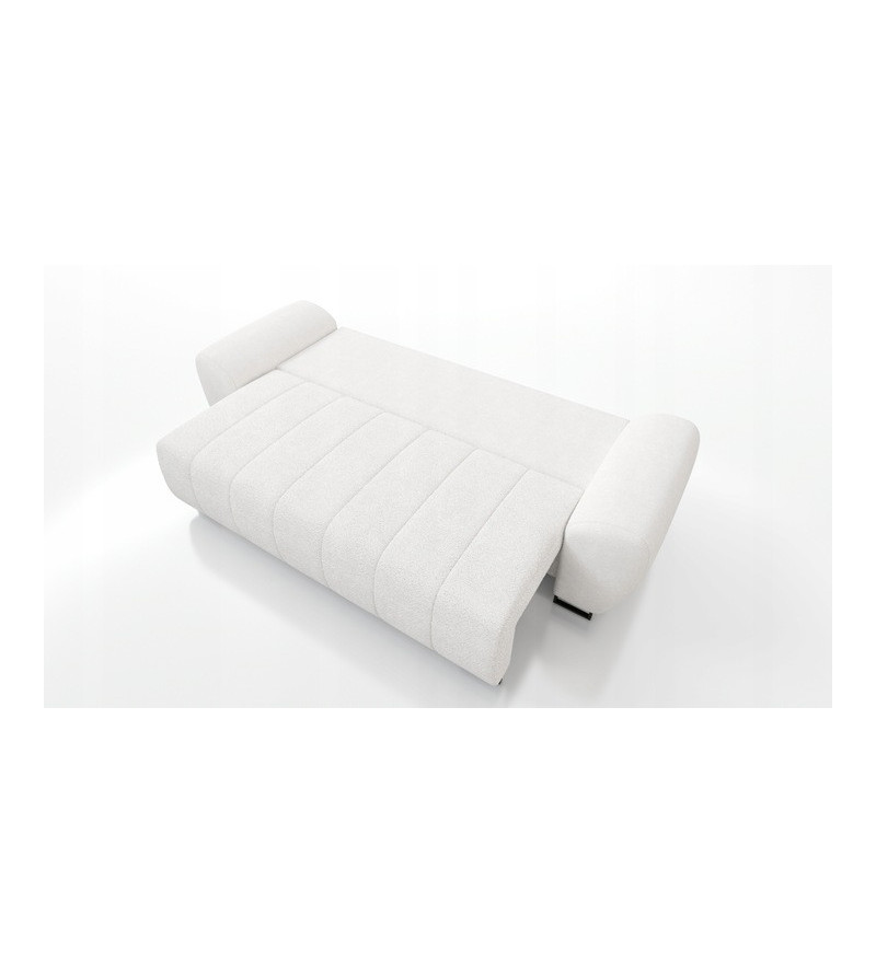 KRUDOX Ragnar 3+2 Schlafsofa-Set Weiß mit Pouffe (C1)