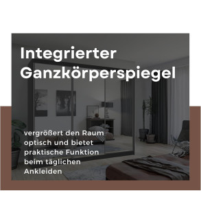 Schwebetürenschrank Lux 100 cm mit Spiegel