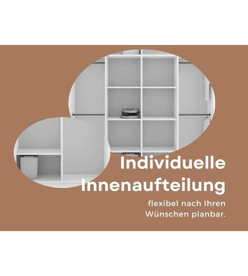 Schwebetürenschrank Lux 120 cm mit Spiegel