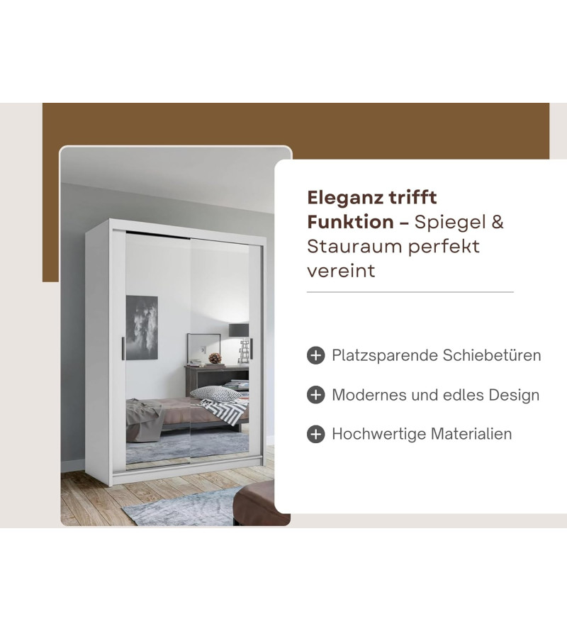 Schwebetürenschrank Lux 120 cm mit Spiegel