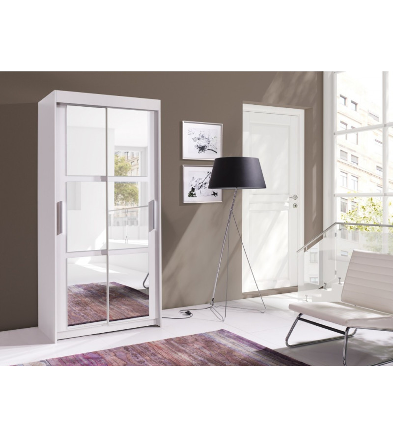 Schwebetürenschrank KA 100 cm mit Spiegel