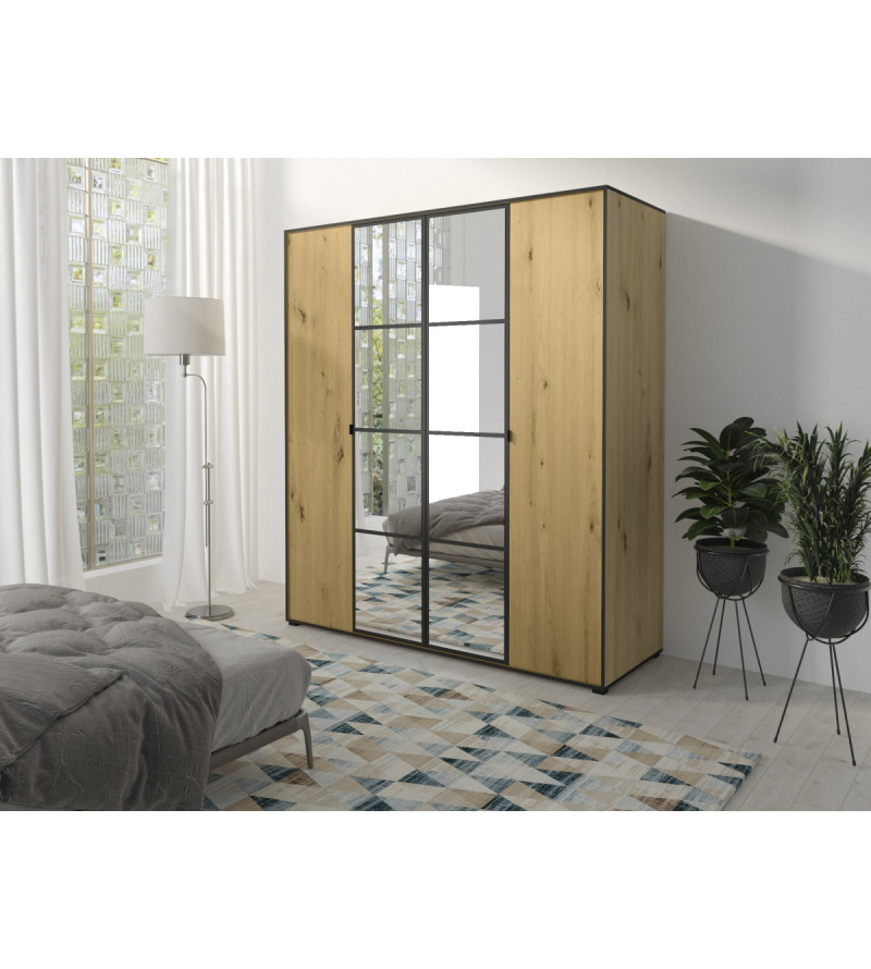 Schwebetürenschrank OS I 180 cm mit Spiegel