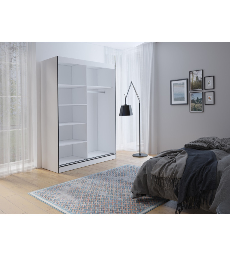 Schwebetürenschrank OS II  120 cm mit Spiegel
