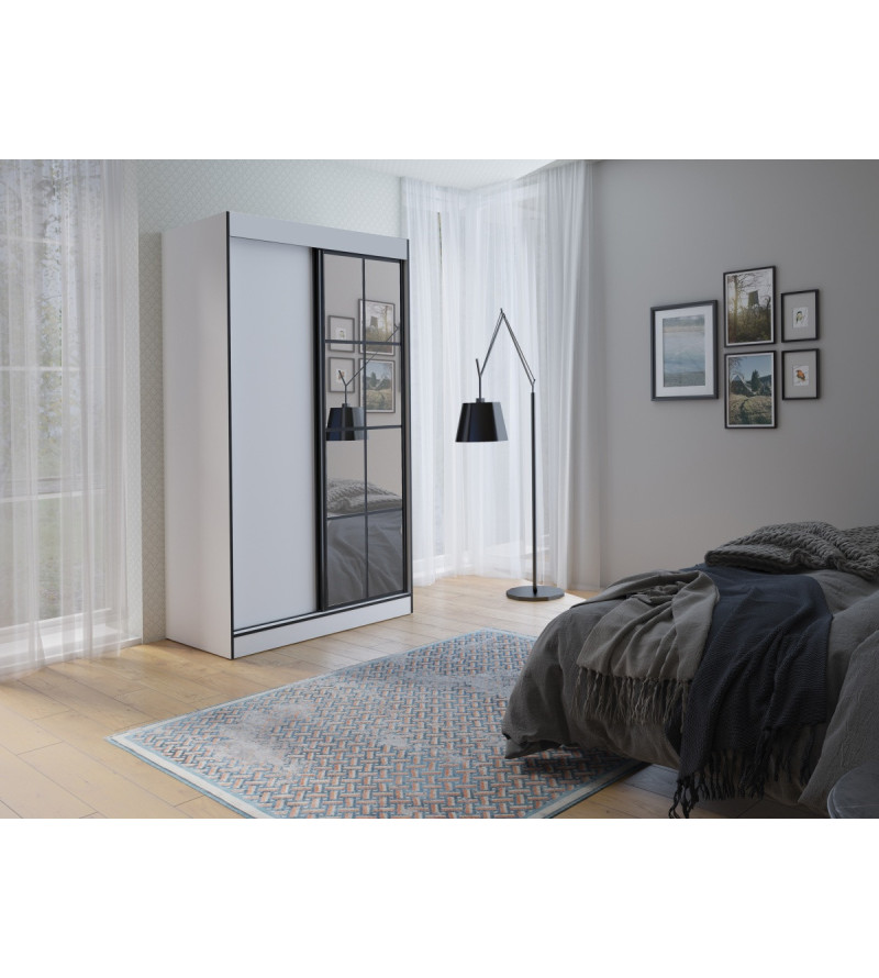 Schwebetürenschrank OS II  120 cm mit Spiegel