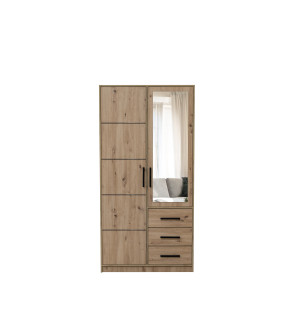 Kleiderschrank KS D2 100 cm mit Spiegel