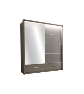 Schwebetürenschrank MS Matt 203 cm mit Spiegel