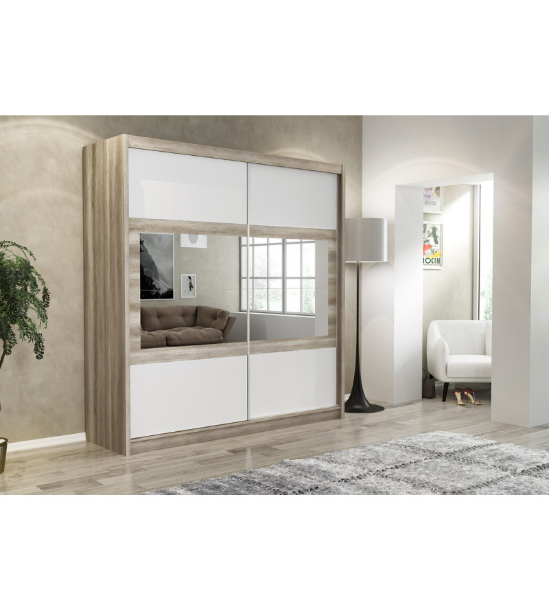 Schwebetürenschrank SR 203 cm mit Spiegel