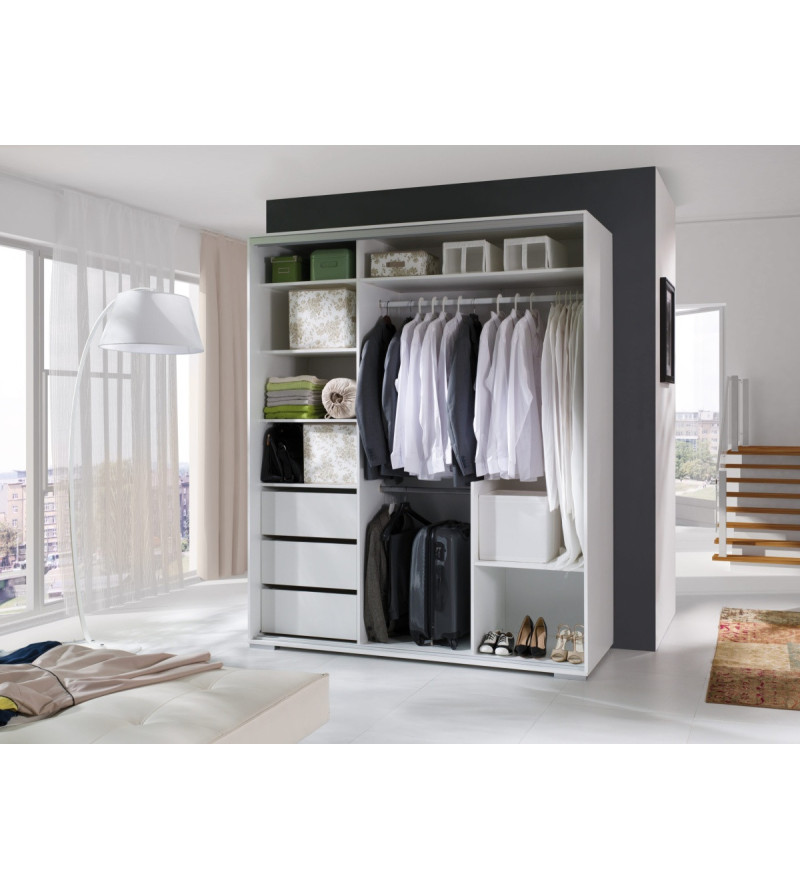 Schwebetürenschrank LE 180 cm mit Spiegel