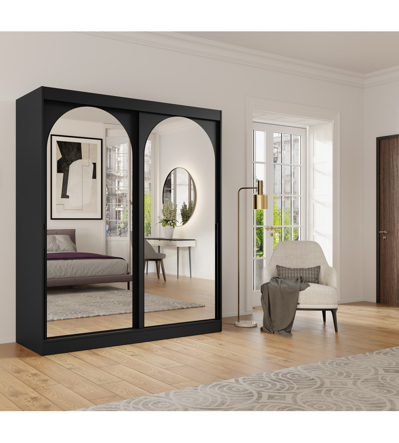 Schwebetürenschrank MO 180 cm mit Spiegel