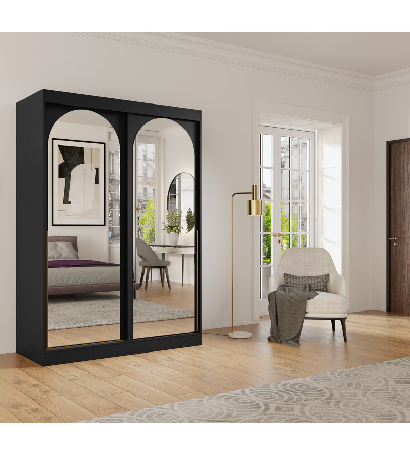 Schwebetürenschrank MO 150 cm mit Spiegel