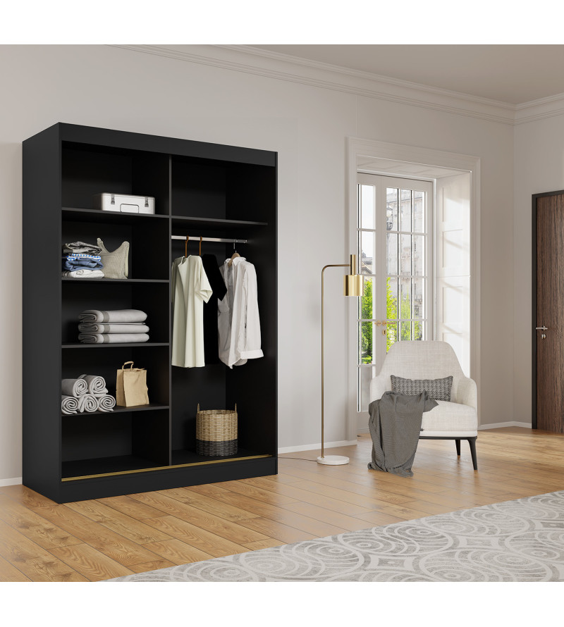 Schwebetürenschrank MO 150 cm mit Spiegel