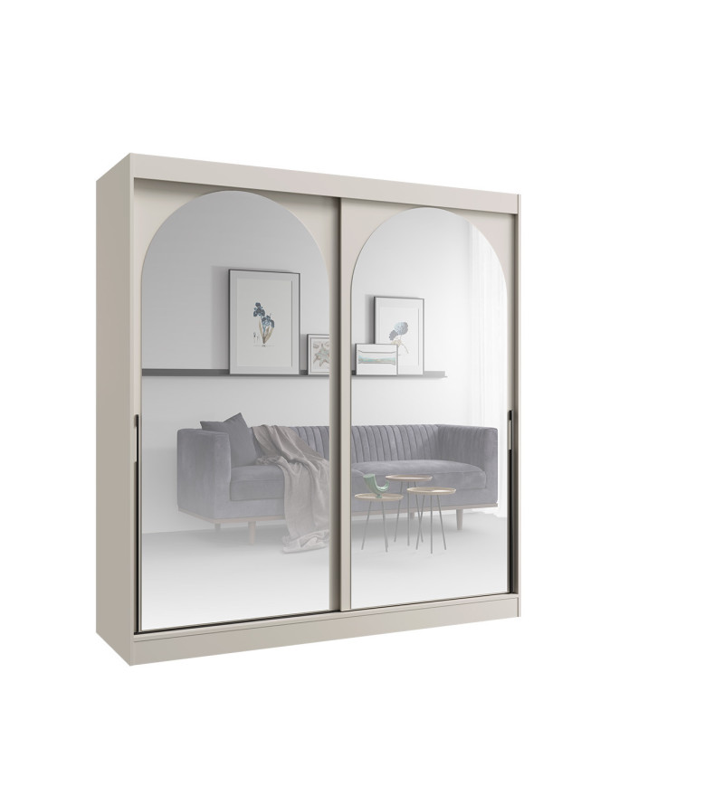 Schwebetürenschrank MO 200 cm mit Spiegel
