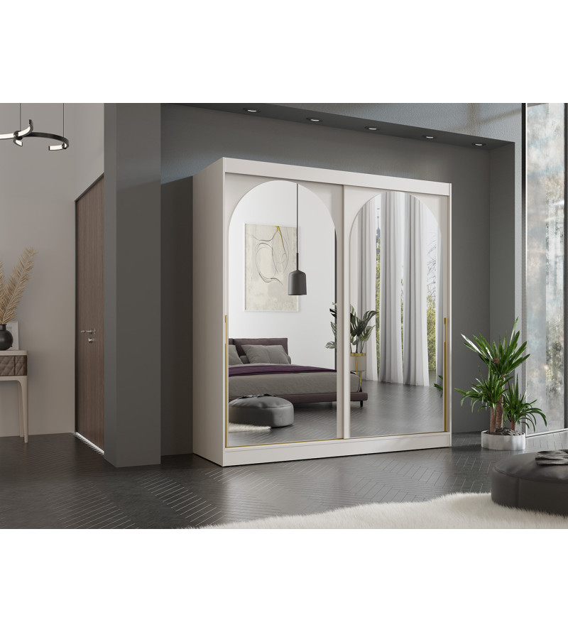Schwebetürenschrank MO 200 cm mit Spiegel