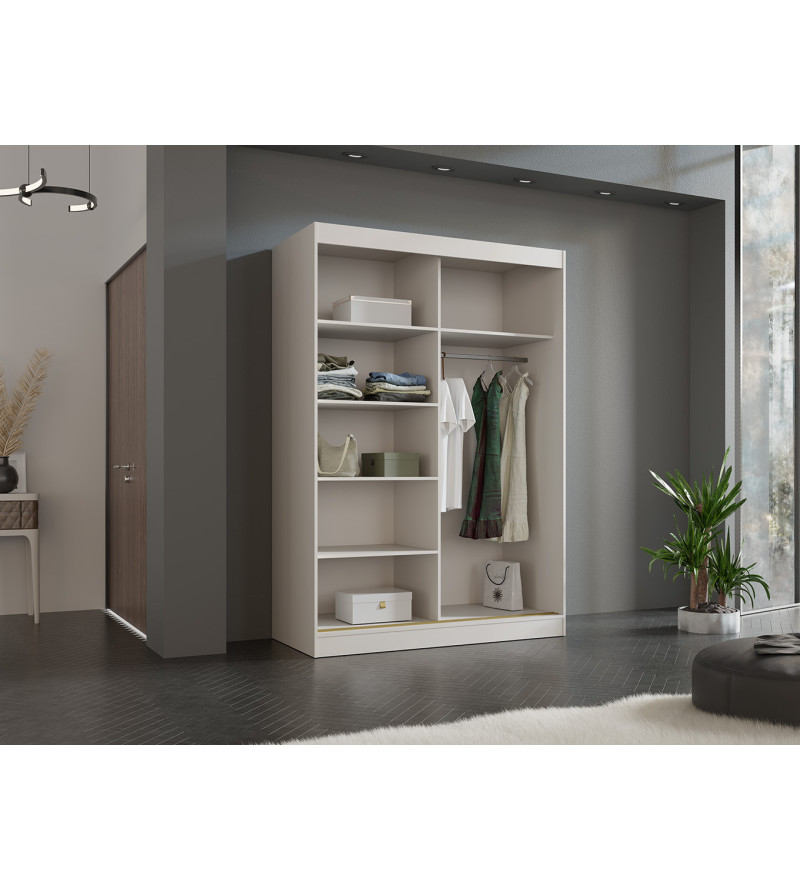Schwebetürenschrank MO 200 cm mit Spiegel