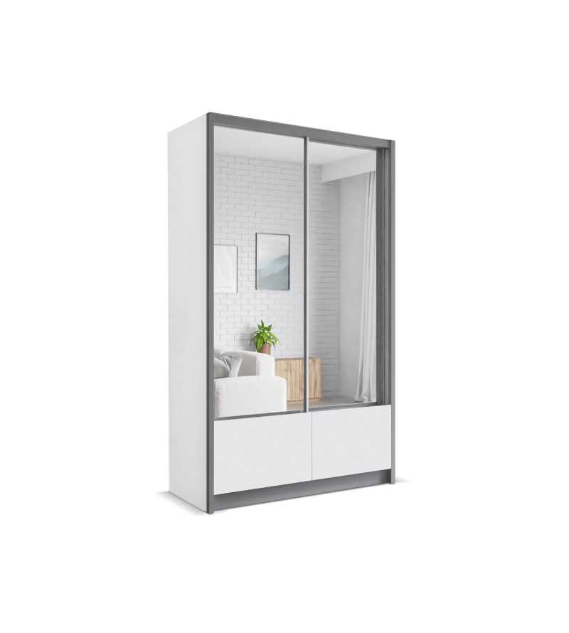 Schwebetürenschrank LS 124 cm mit Spiegel