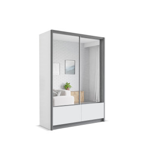 Schwebetürenschrank LU 154 cm mit Spiegel