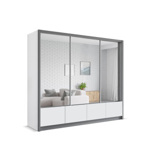 Schwebetürenschrank LU 254 cm mit Spiegel