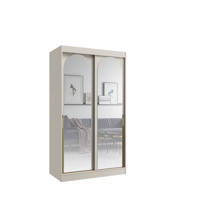 Schwebetürenschrank MO 120 cm mit Spiegel