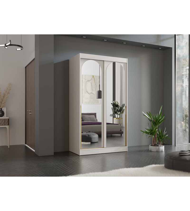 Schwebetürenschrank MO 120 cm mit Spiegel