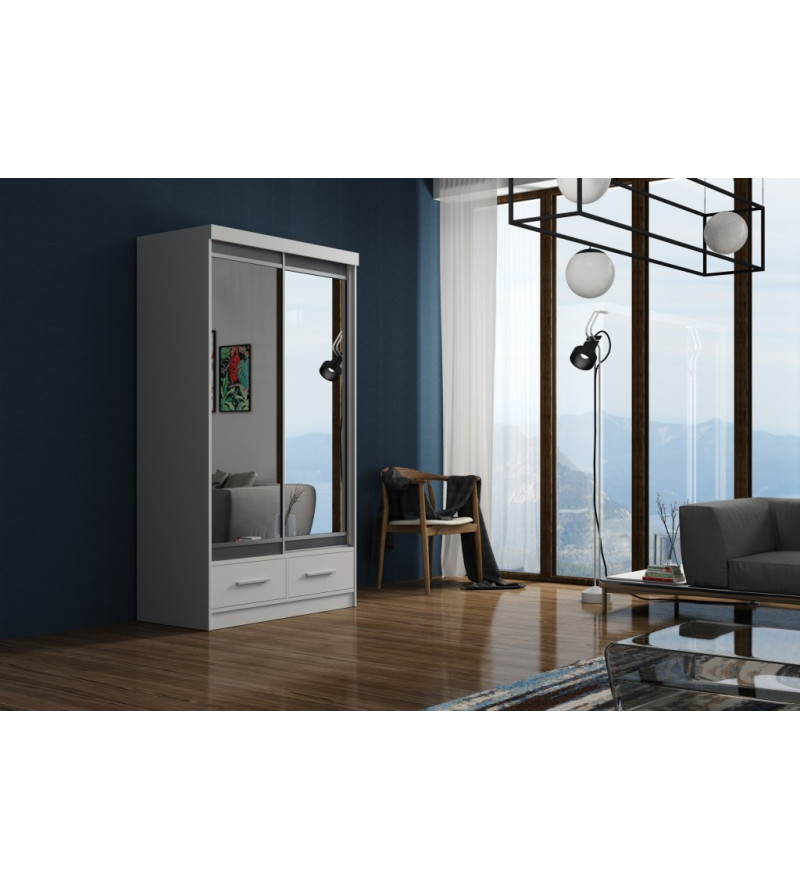 Schwebetürenschrank MA 120 cm mit Spiegel