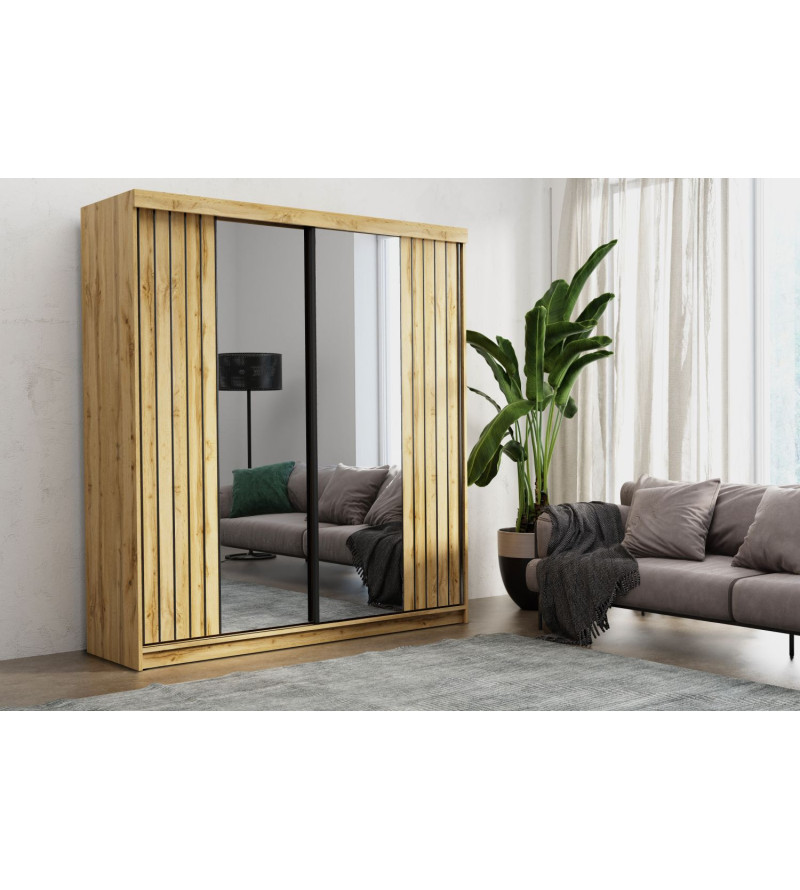 Schwebetürenschrank MO 150 cm mit Spiegel