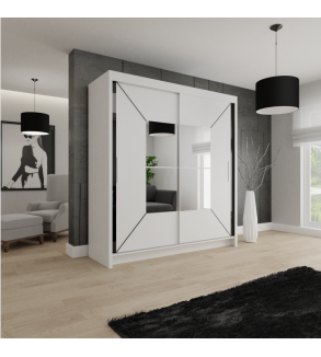 Schwebetürenschrank NI 150 cm mit Spiegel