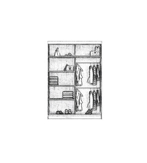 Schwebetürenschrank NI 150 cm mit Spiegel