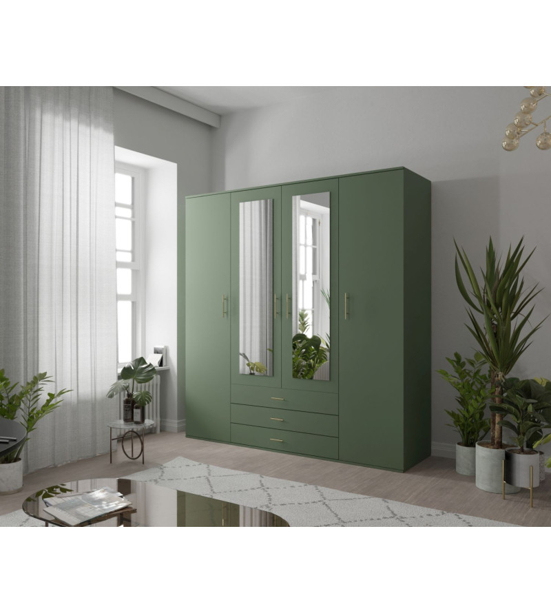 Kleiderschrank OF 200 cm mit Spiegel