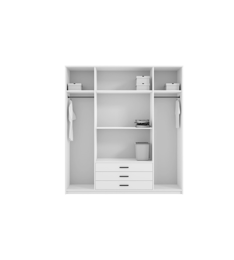 Kleiderschrank OF 200 cm mit Spiegel