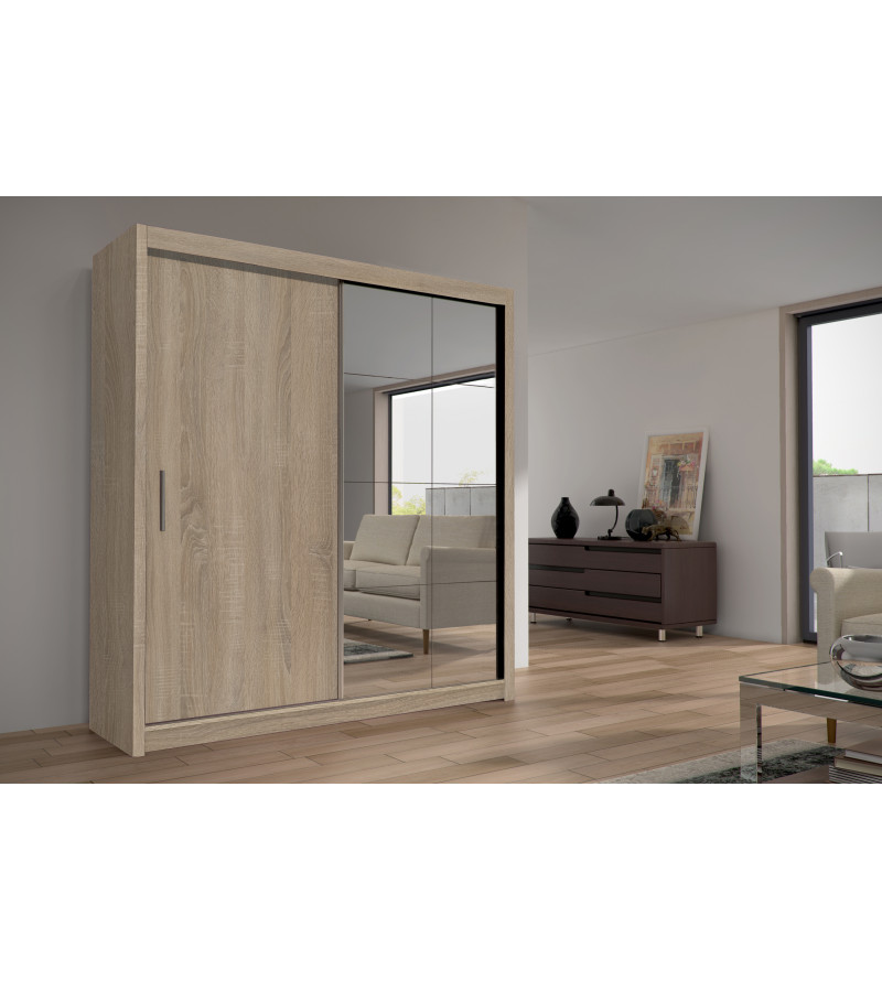 Schwebetürenschrank PO 203 cm mit Spiegel
